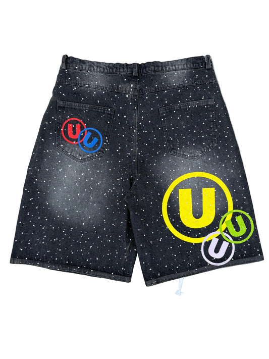 OVER “U” JORTS [BLACK]